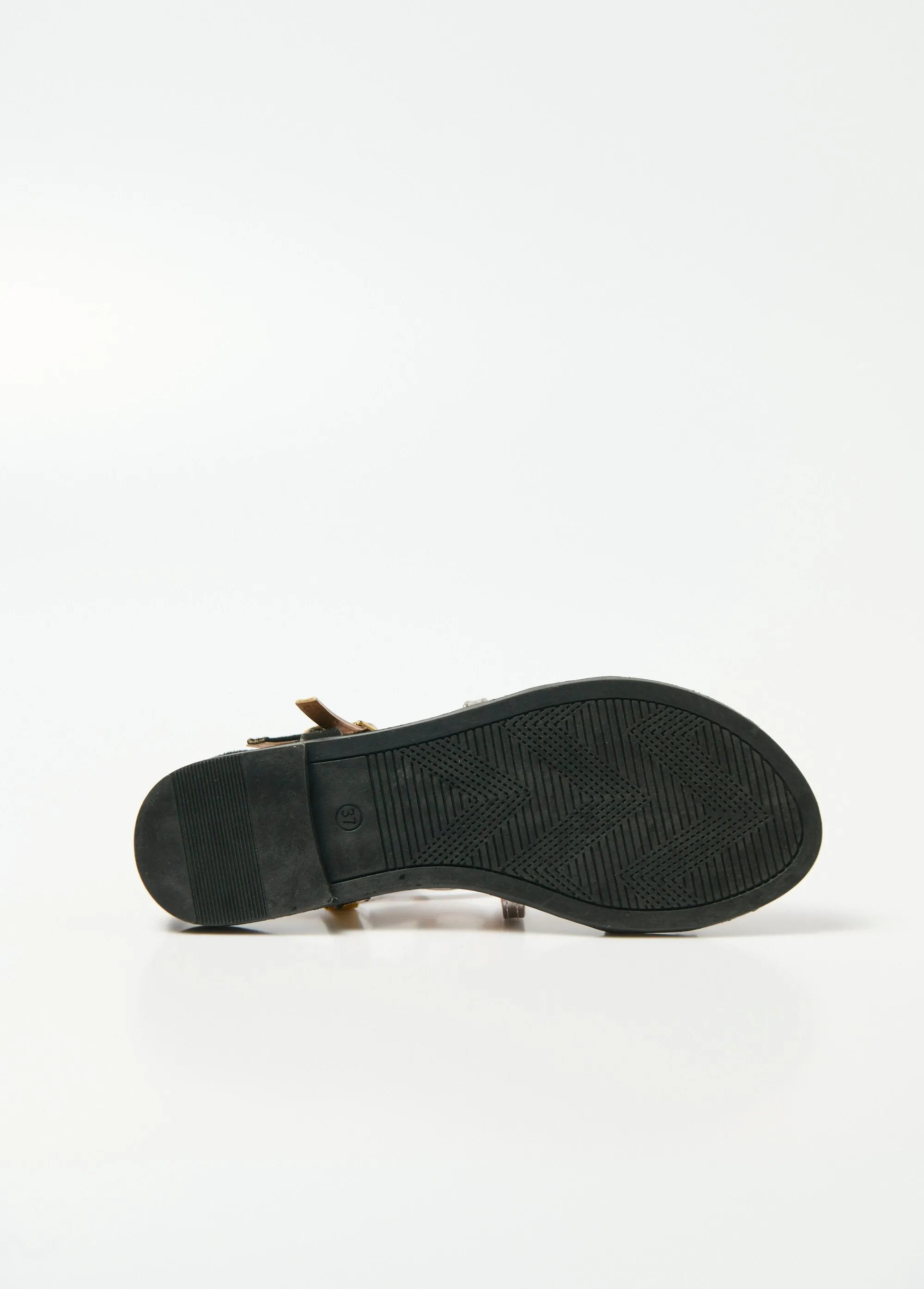 Two-material gladiator sandals with straps