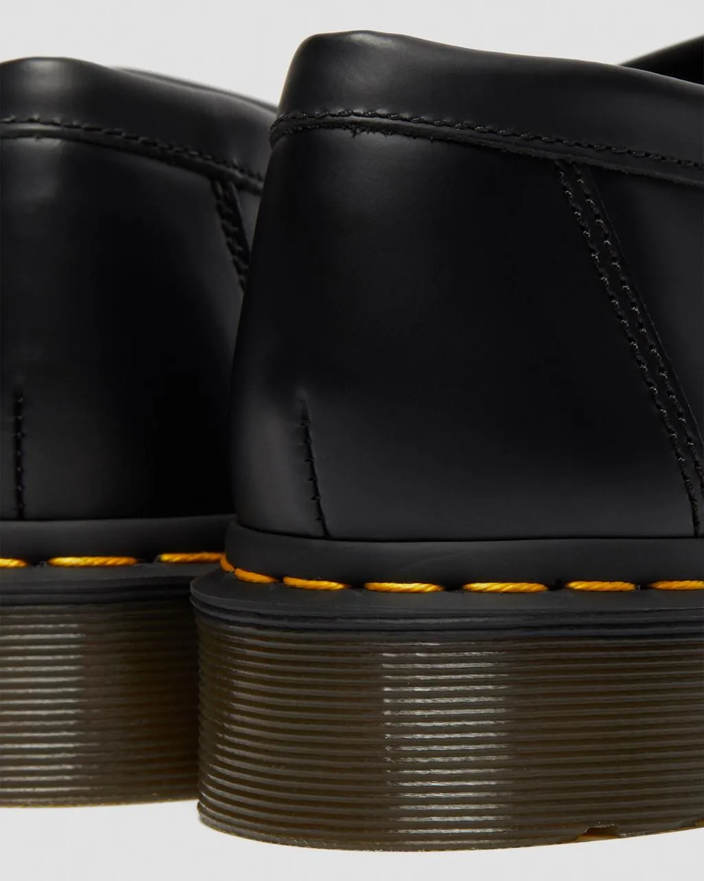 Unisex Adrian Yellow Stitch Leather Tassel Loafers Black