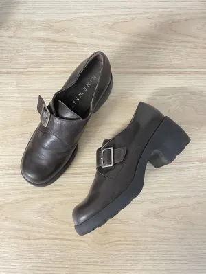 vintage 90s nine west buckle leather loafer