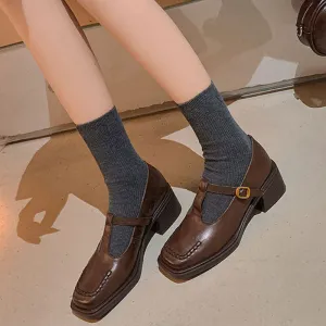 VINTAGE T STRAP LOAFERS PUMPS LOW HEEL