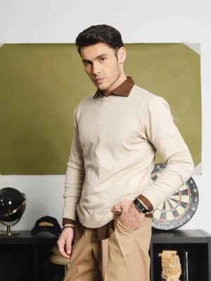 Vittorio Long Sleeve Crew Neck - Beige