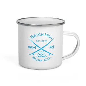 Watch Hill Surf Co. 'Crossed Boards' Enamel Mug (Cyan)