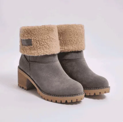 Women minimalistic Faux Suede Winter Boots