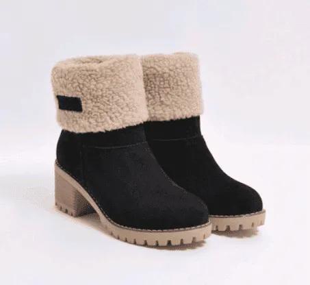 Women minimalistic Faux Suede Winter Boots