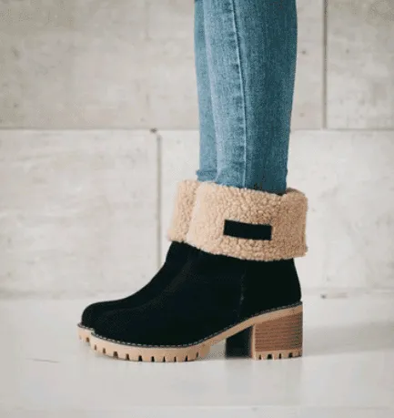 Women minimalistic Faux Suede Winter Boots