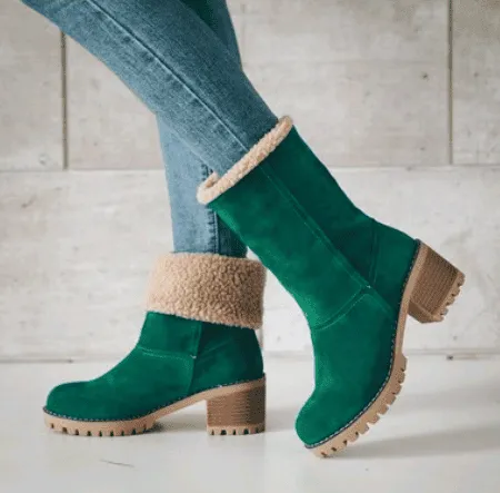 Women minimalistic Faux Suede Winter Boots