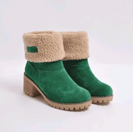 Women minimalistic Faux Suede Winter Boots