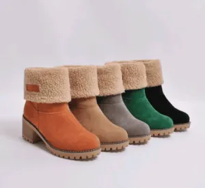 Women minimalistic Faux Suede Winter Boots