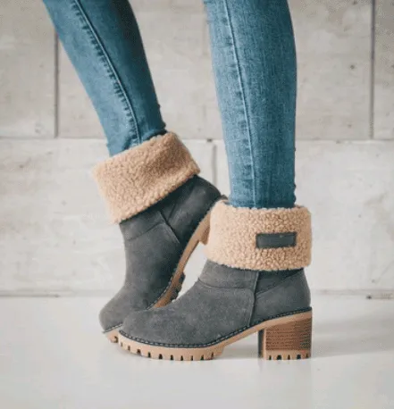 Women minimalistic Faux Suede Winter Boots