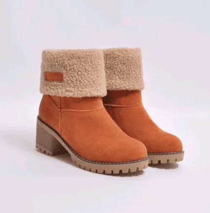 Women minimalistic Faux Suede Winter Boots