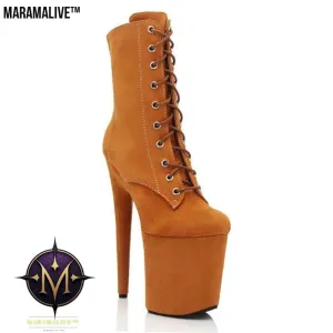 Women's Ankle Boots 20cm Thin Heel Platform
