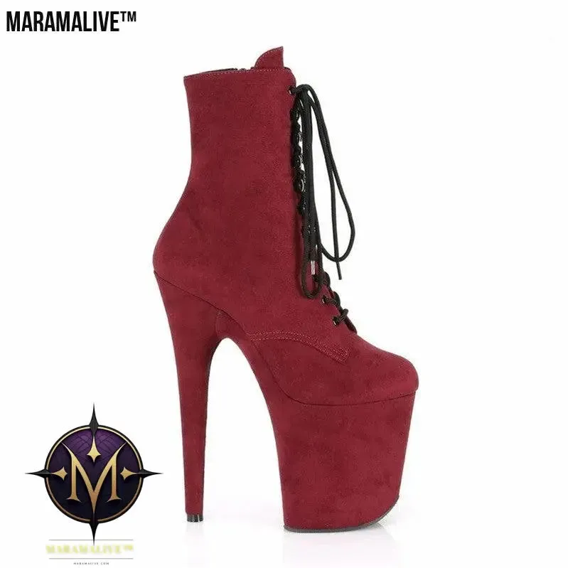 Women's Ankle Boots 20cm Thin Heel Platform