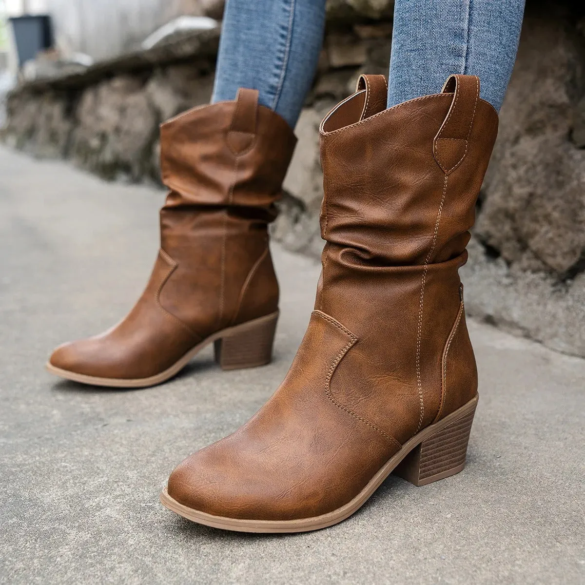 Women's Leather Cowboy Boots
