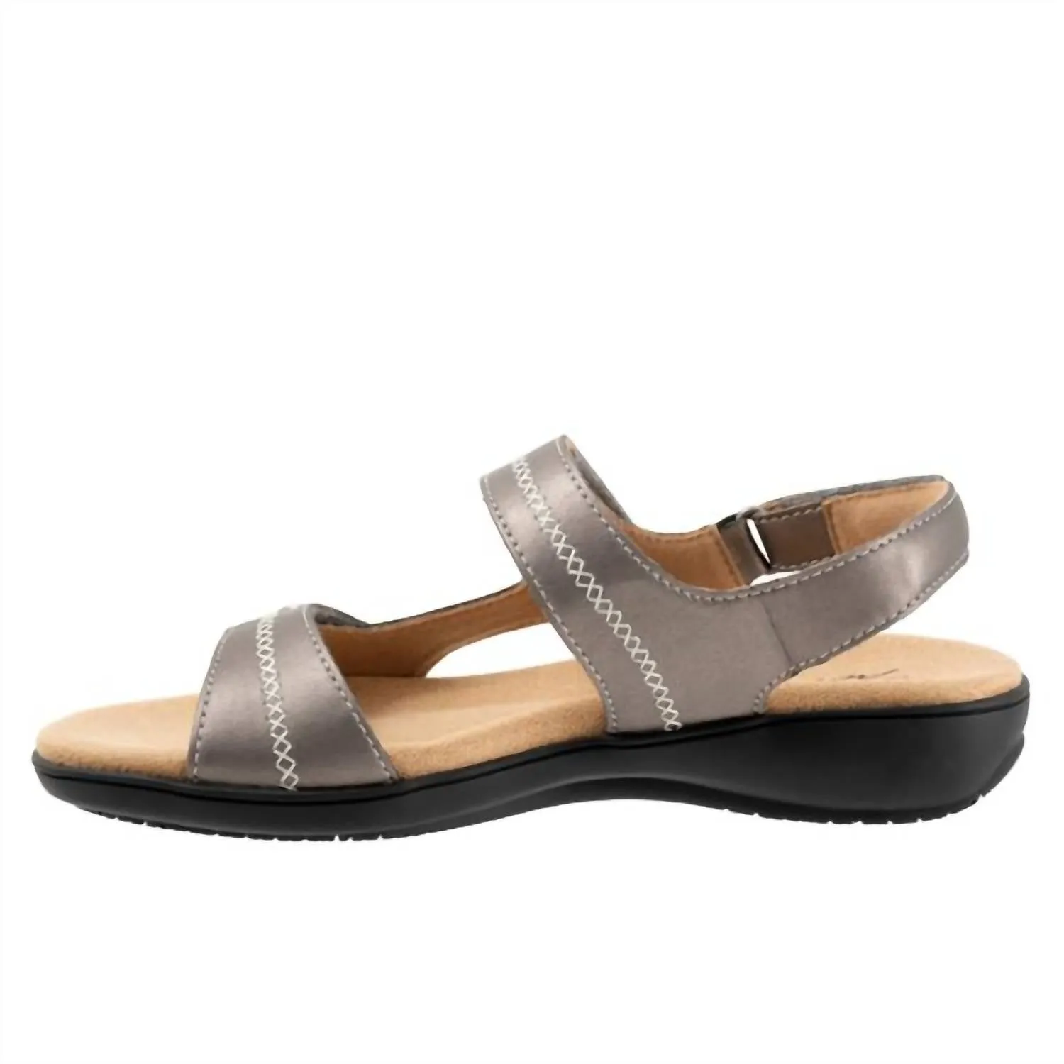 Women's Romi Stitch Sandals In Pewter