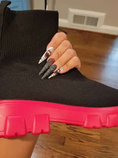 Womens Trendy Thick-soled Sock Boots