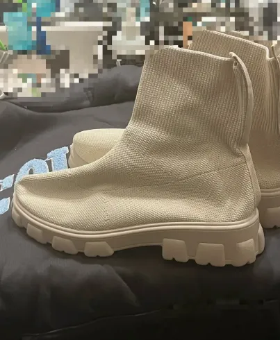 Womens Trendy Thick-soled Sock Boots