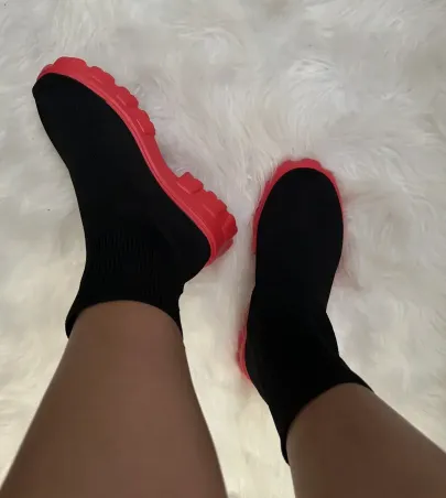 Womens Trendy Thick-soled Sock Boots